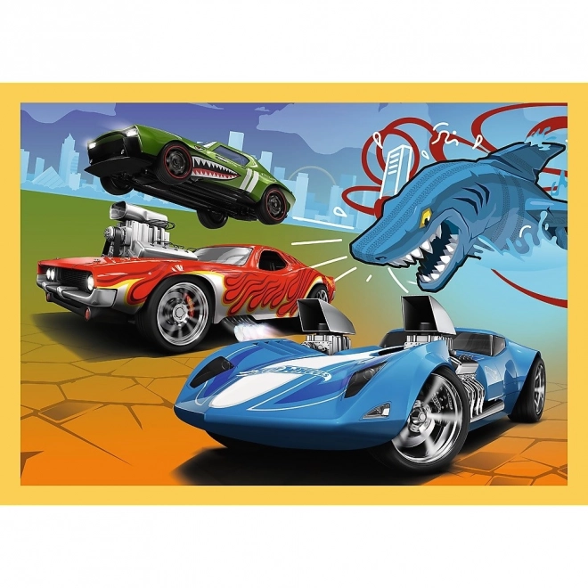 Puzzle 4v1 Hot Wheels vozidla