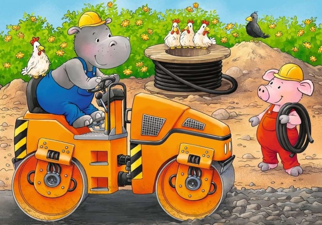 RAVENSBURGER Moje první puzzle Zvířata na staveništi 4v1 (2,4,6,8 dílků)