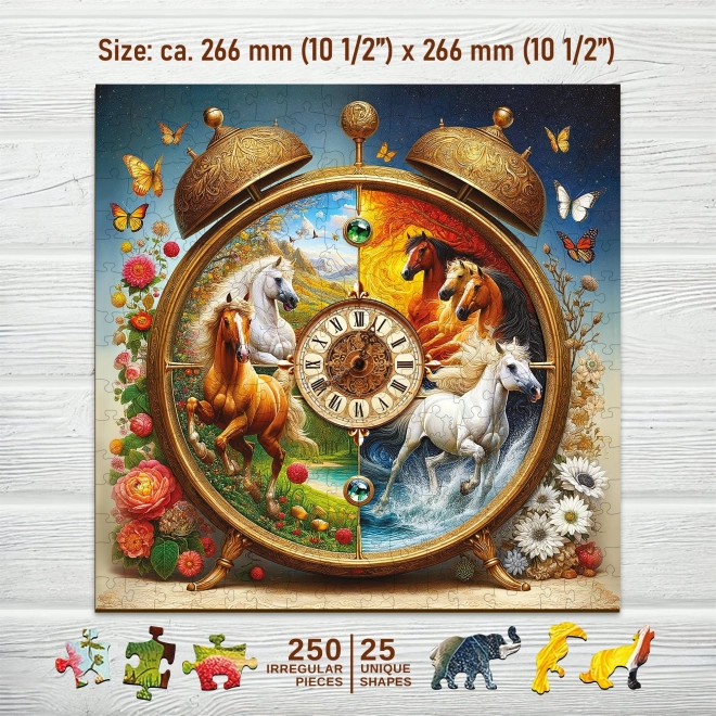 Dřevěné puzzle Koňské hodiny 250 dílků
