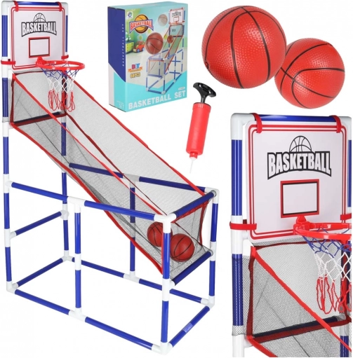 Přenosný basketbalový set se dvěma míči a pumpičkou