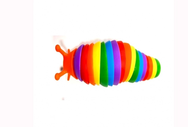 Barevná antistresová housenka 18 cm