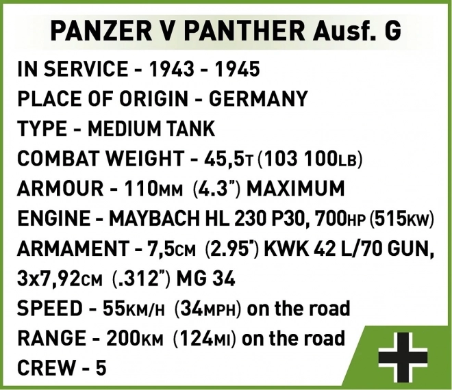 Stavebnice tanku Panther G Pudel od Cobi