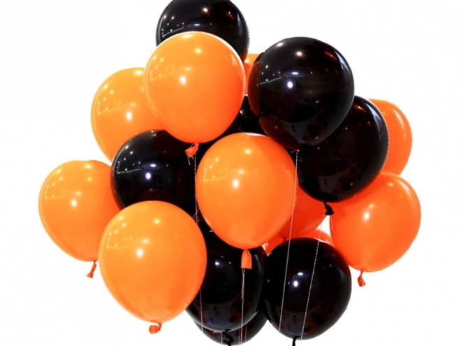 Halloweenské balónky černé a oranžové 20 ks