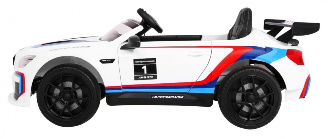 dětské elektrické autíčko BMW M6 GT3 s dálkovým ovládáním, MP3 a LED světly – bílé
