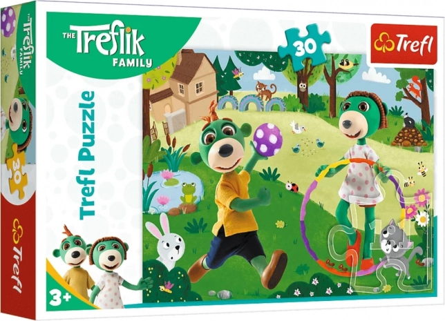 Puzzle 30 dílků – Rodina Trefliků: Aktivní den