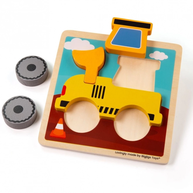 Vkládací puzzle bagr od Bigjigs Toys