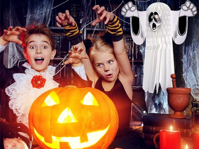 Papírová Halloweenská Dekorace Duch