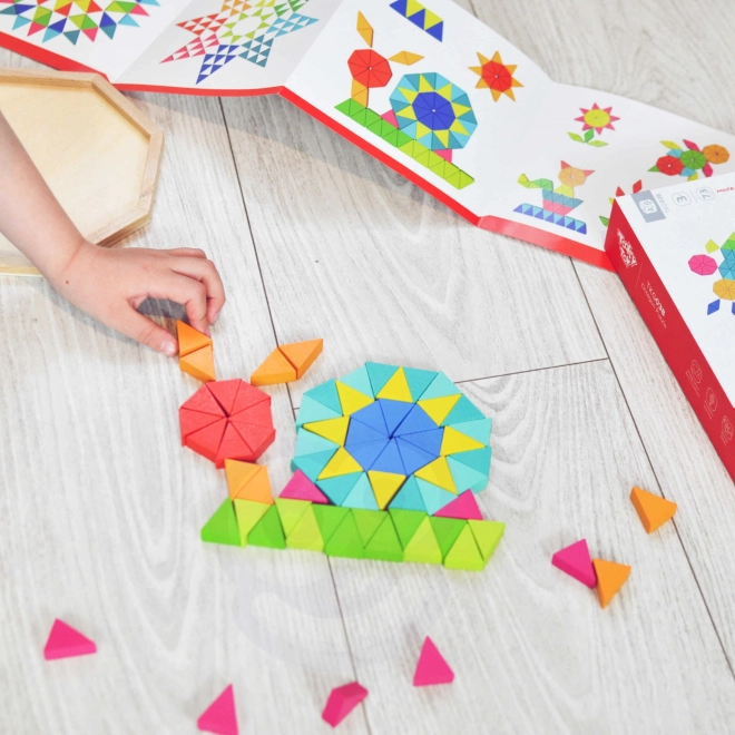 Tooky Toy Osmiúhelníková Dřevěná Mozaika Edukativní Puzzle