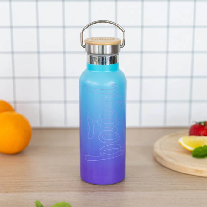Termoláhev s bambusovým víčkem BAAGL Gradient modro-fialová 500 ml