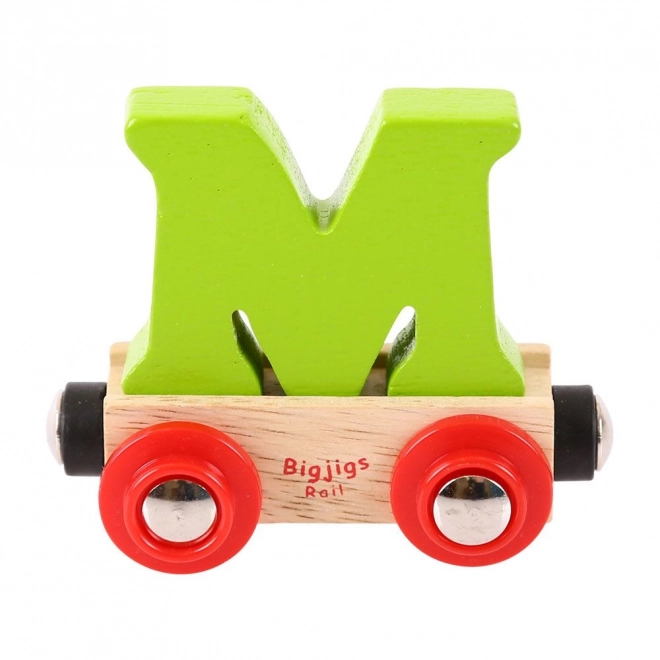 Bigjigs Rail Vagónek dřevěné vláčkodráhy - Písmeno M