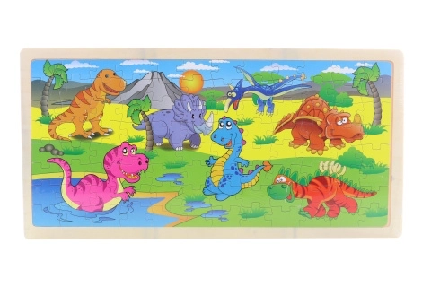 Dřevěné puzzle Dinosauři 96 dílků
