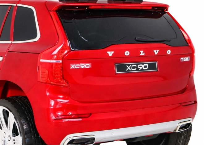 Volvo XC90 baterie pro děti Červený lak + dálkové ovládání + nosič zavazadel + EVA + pomalý start + rádio MP3 + LED dioda