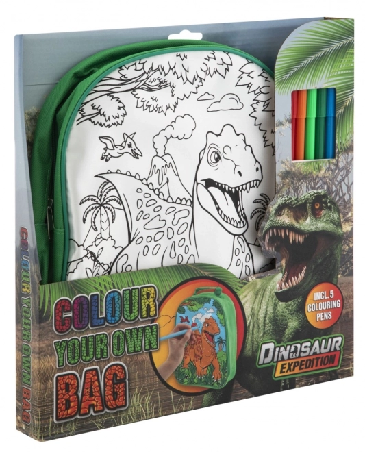 Vybarvovací batoh s motivem dinosaura
