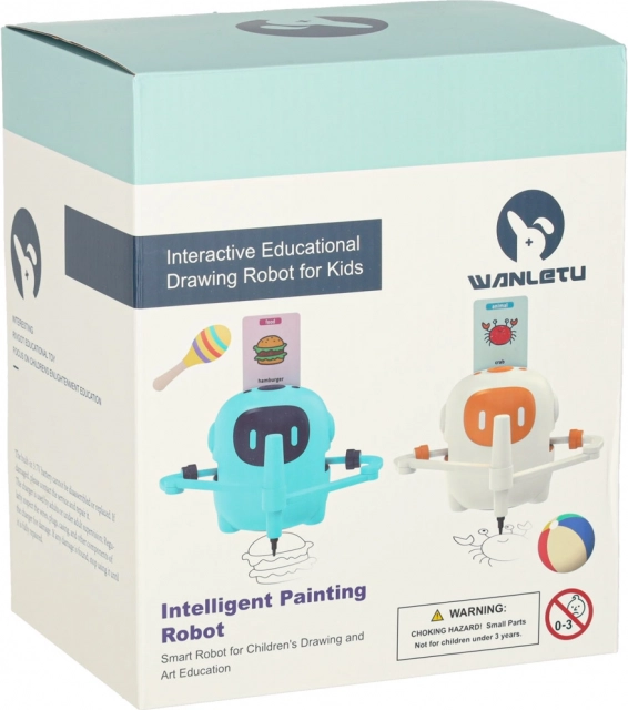 Edukativní interaktivní robot pro učení kreslení a psaní s kartičkami a fixy
