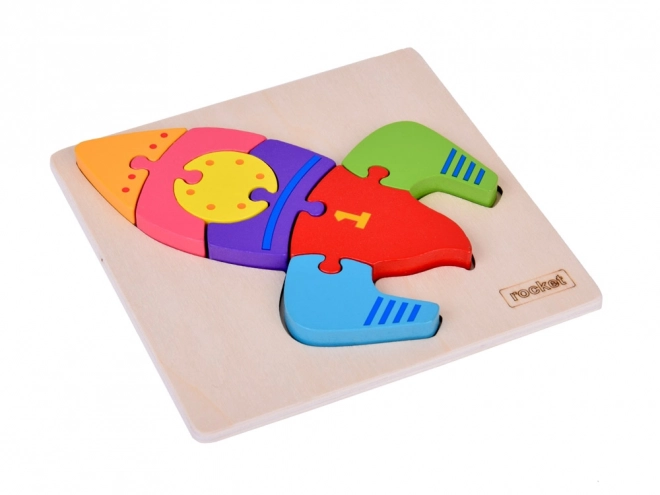 Dřevěné puzzle Montessori raketa