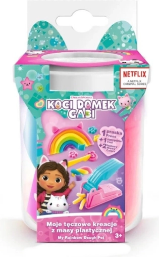 Sada s modelínou GABIN KOČIČÍ DOMEK Moje duhové kreace – bílý kelímek