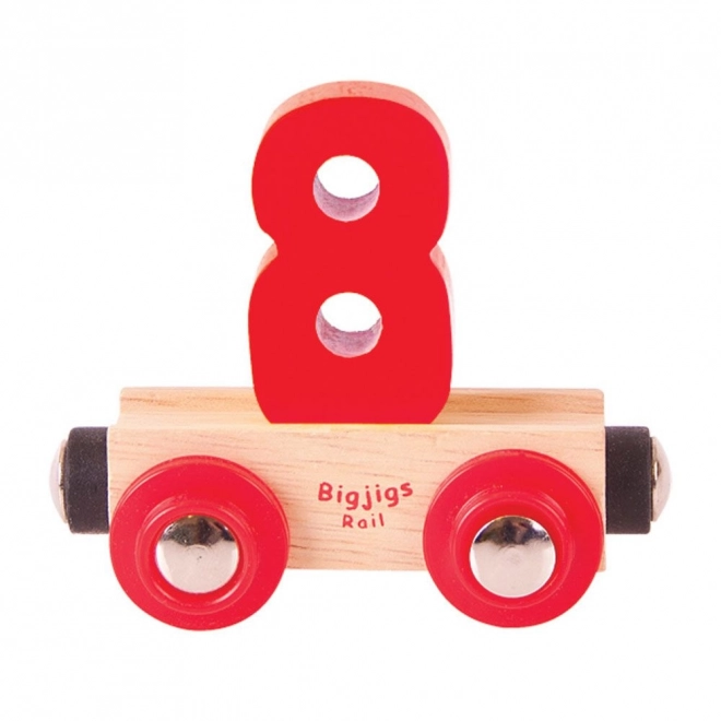 Bigjigs Rail Vagónek dřevěné vláčkodráhy - Číslo 8