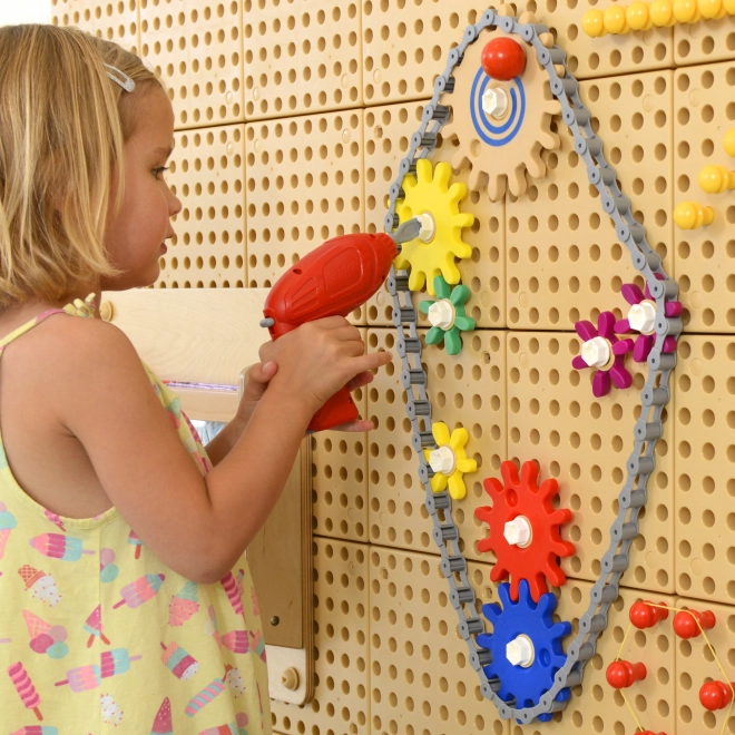 Masterkidz STEM Tabule s ozubenými koly a řetězem 39 dílů