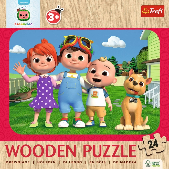 Dřevěné puzzle Wesoły CoComelon 24 dílků