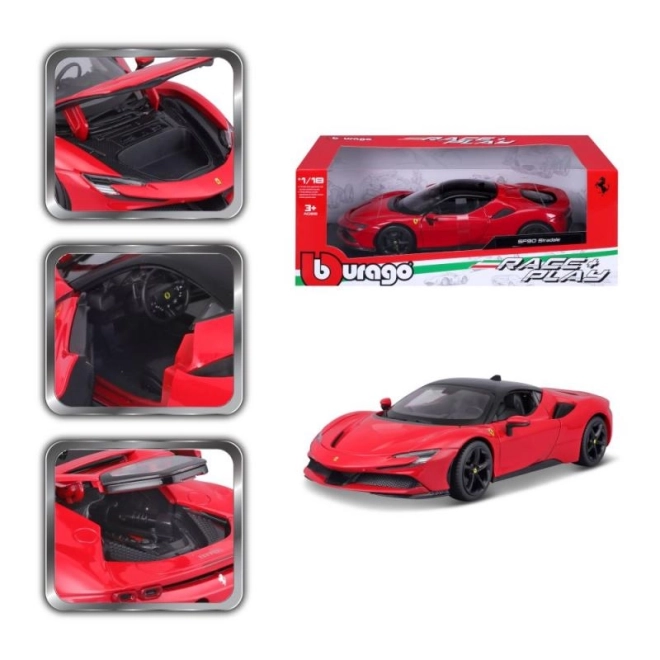 Kovový model Ferrari SF90 Stradale červený 1:18