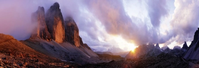 HEYE Panoramatické puzzle Tre Cime, Dolomity, Itálie 1000 dílků