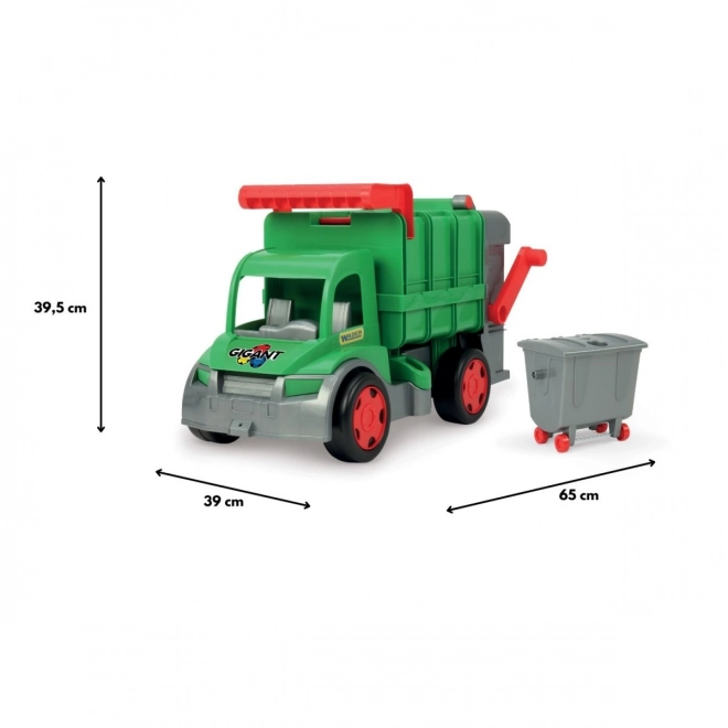 Wader funkční popelářský vůz 65 cm zelený set s kontejnerem plast