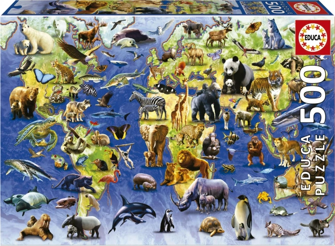 EDUCA Puzzle 100 ohrožených druhů 500 dílků