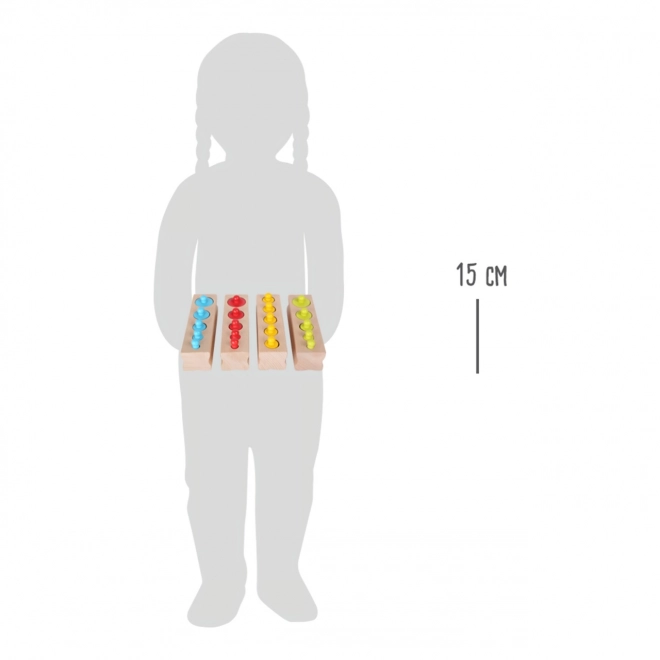 Dřevěné barevné válečkové puzzle Small Foot