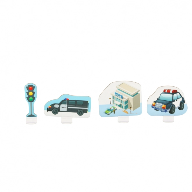 Autodráha puzzle policie 47 dílků