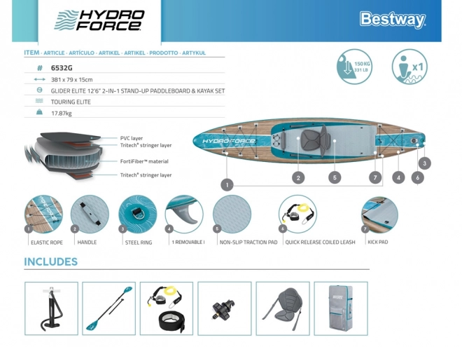 Nafukovací set Hydro Force Glider Elite
