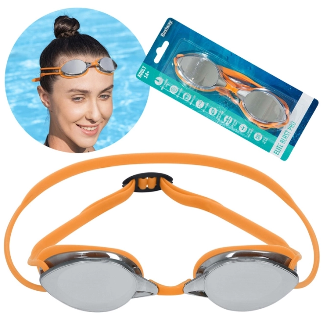 Zrcadlové plavecké brýle Bestway pro dospělé – Oranžové