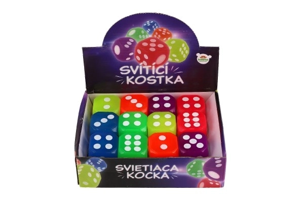 Svítící neonová silikonová hrací kostka