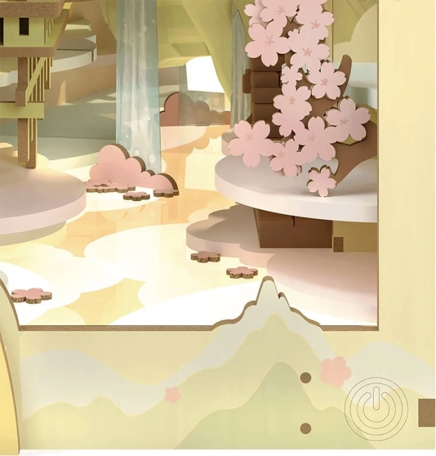 RoboTime 3D Puzzle Zarážka na knihy "Falling Sakura" (dřevěná)