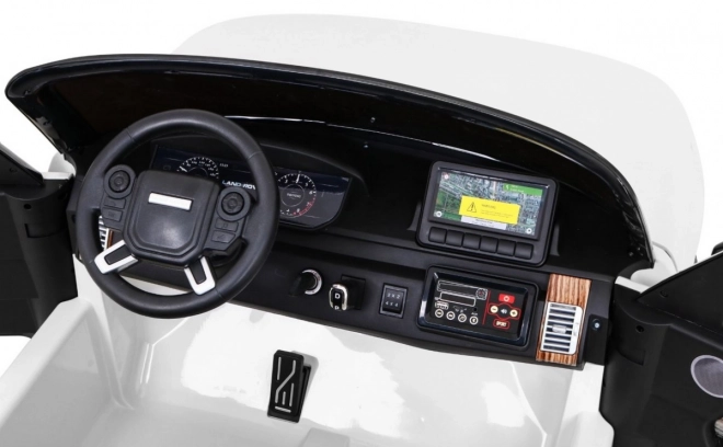 Range Rover HSE 2místné dětské auto bílé + dálkové ovládání + 5 ks pásů + audio panel + LED dioda