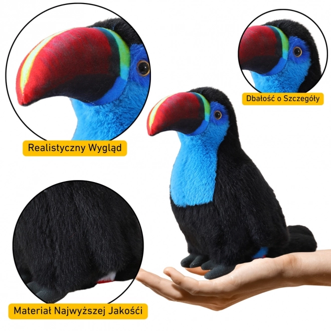 Plyšový pták Tukan maskot modrý 20 cm