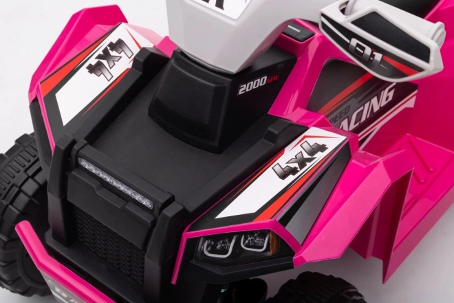Růžová bateriová čtyřkolka XMX630T s přívěsem