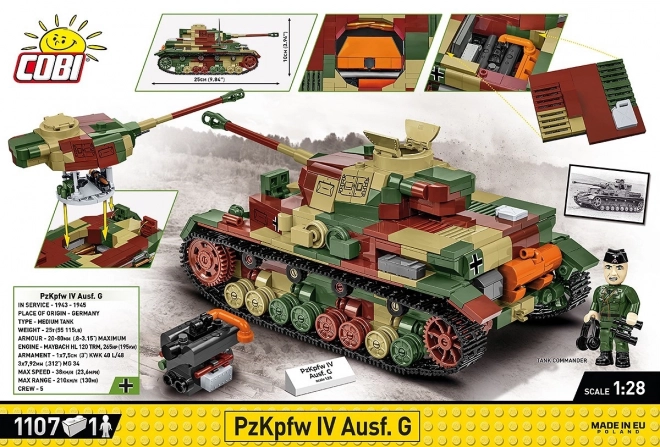 Stavebnice WWII Panzerkampfwagen IV Ausf. G z 1107 dílků