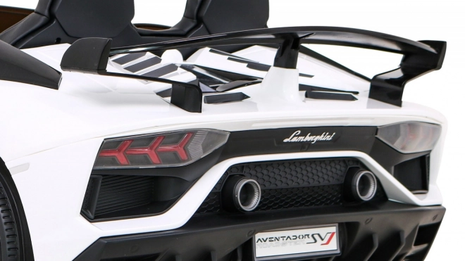 Lamborghini SVJ DRIFT pro 2 děti Bílá + funkce Drift + dálkové ovládání + MP3 LED + pomalý start