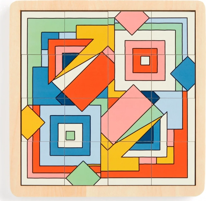 GALISON Posuvné dřevěné puzzle Frank Lloyd Wright: Imperial Hotel 2v1 (16 dílků)