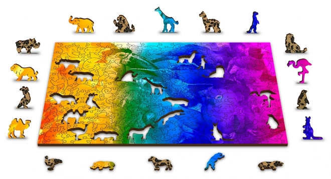 Dřevěné puzzle Ptačí ráj 2v1