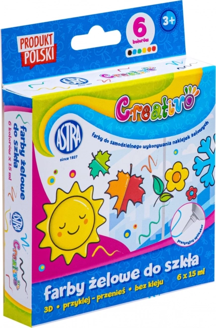 ASTRA CREATIVO gelové barvy na sklo 6×15 ml