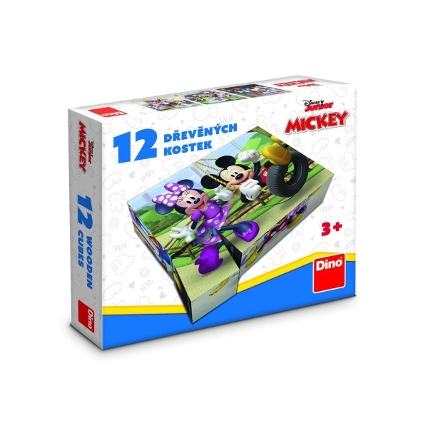 MICKEY A MINNIE 12 Dřevěné licenční kostky