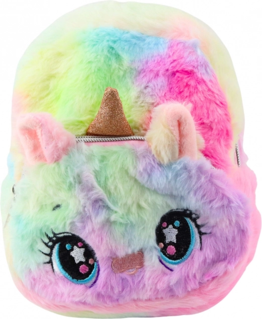 Dětský plyšový batoh Jednorožec Duha 20 cm 3L