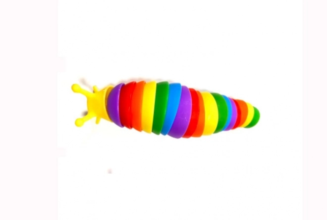 Barevná antistresová housenka 18 cm