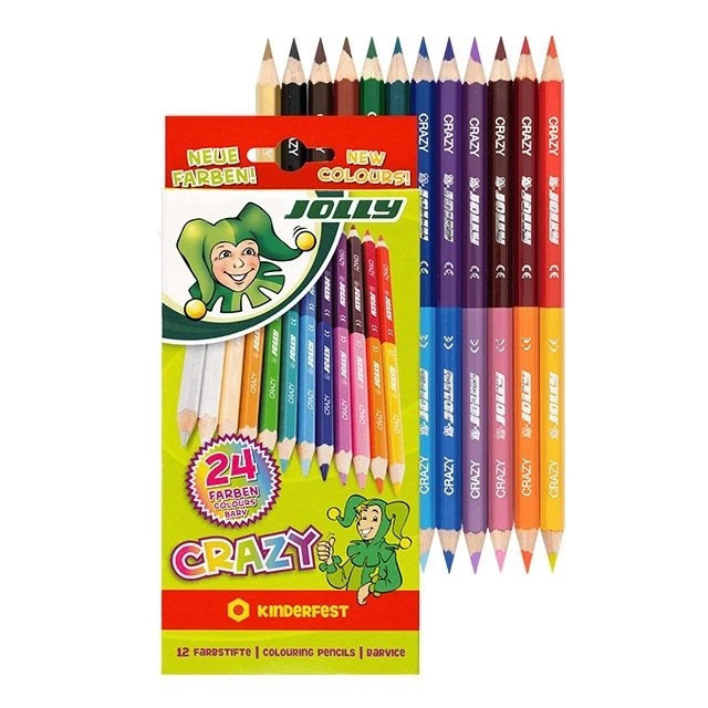 Oboustranné pastelky Crazy 12 barev