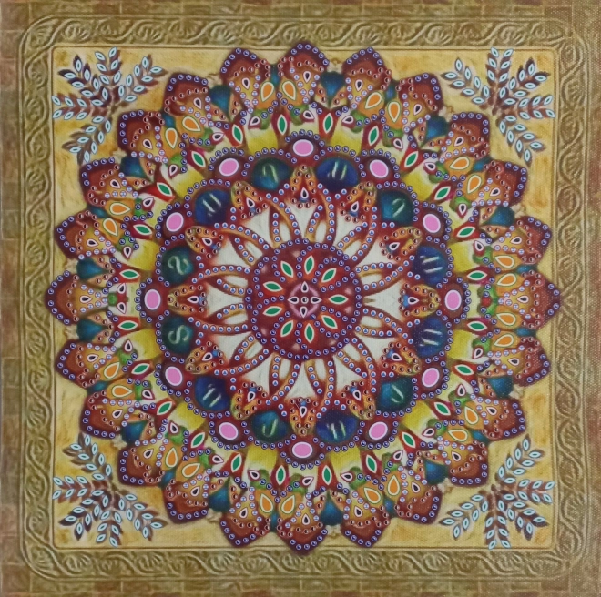 Norimpex Diamantové malování 7D Zlatá mandala 30x30cm