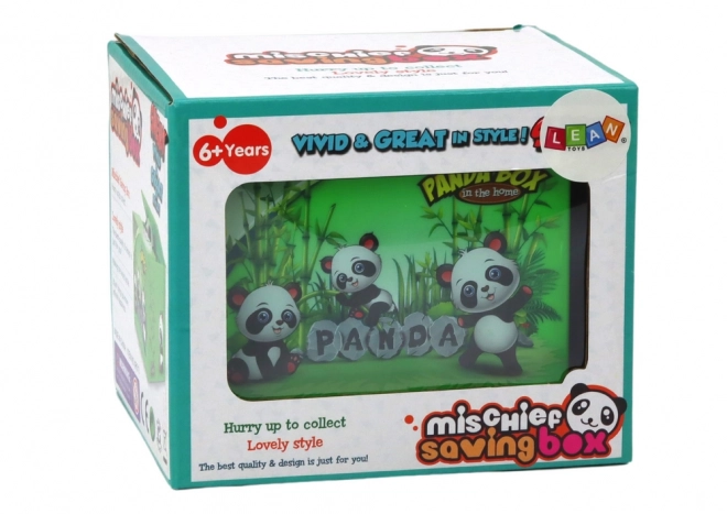 Moneybox Panda Učíme se šetřit Medvídek Zelená krabička