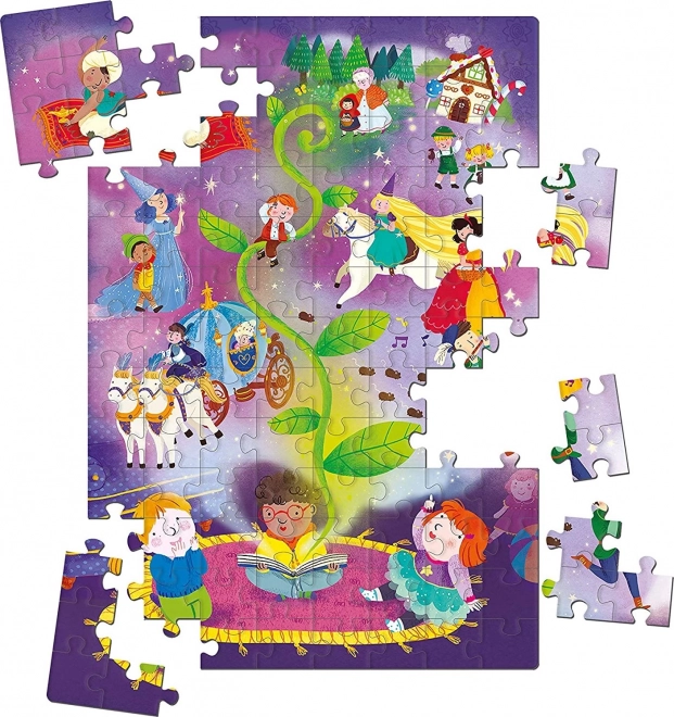 CLEMENTONI Třpytivé puzzle Čas pohádek 104 dílků