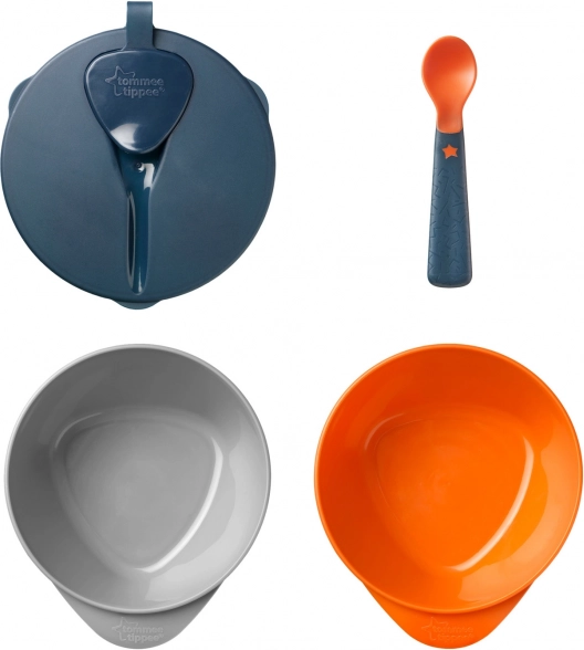 Misky pro snadné nabírání s víčkem a lžičkou Tommee Tippee Explora, 2 ks
