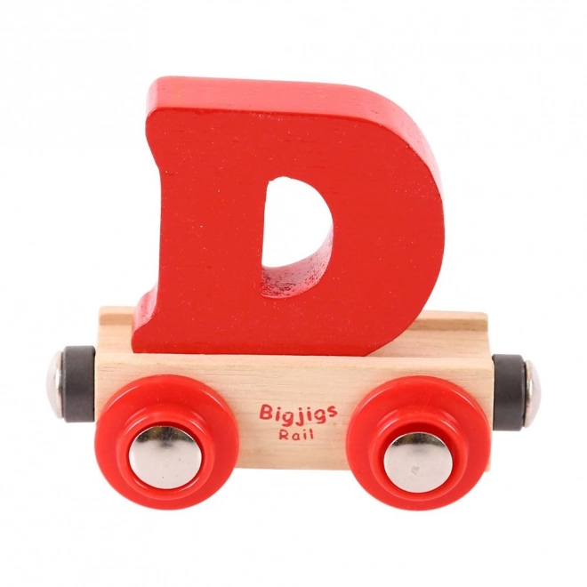Bigjigs Rail Vagónek dřevěné vláčkodráhy - Písmeno D